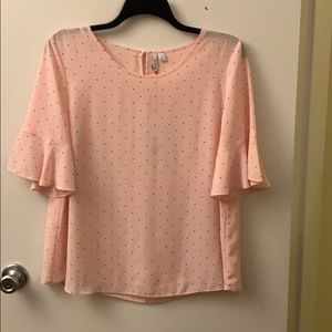 Elle Polka Dot Dress Top Pink & Black Size XL NWT